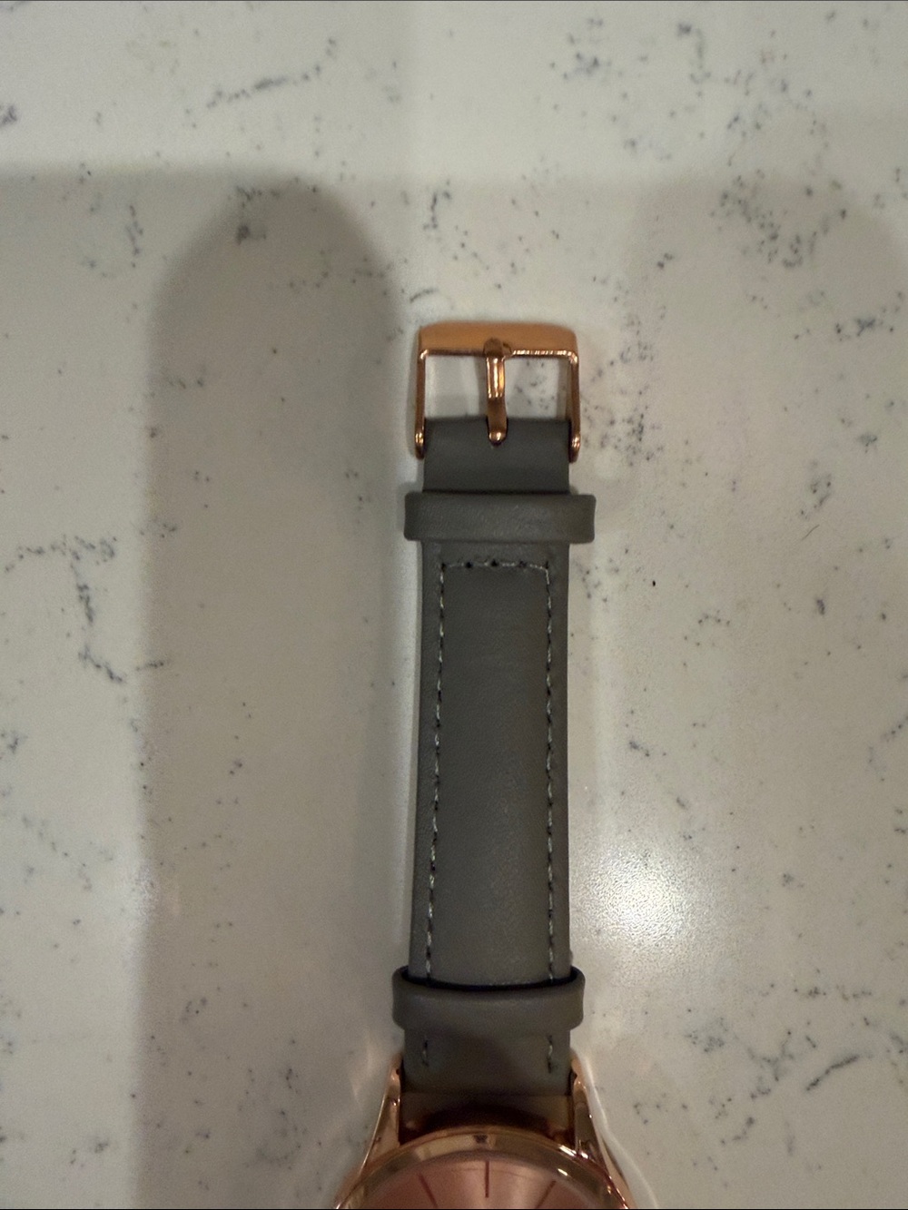 Monroe Rose Gold Dial Watch with Gray Leather Strap - Picture 6 of 6
